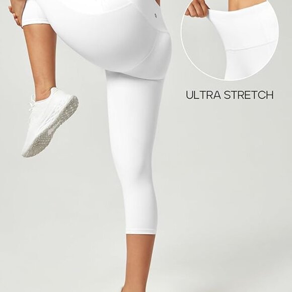 Leggings for Women High Waisted Capri Leggings with Pockets - Picture 3 of 5